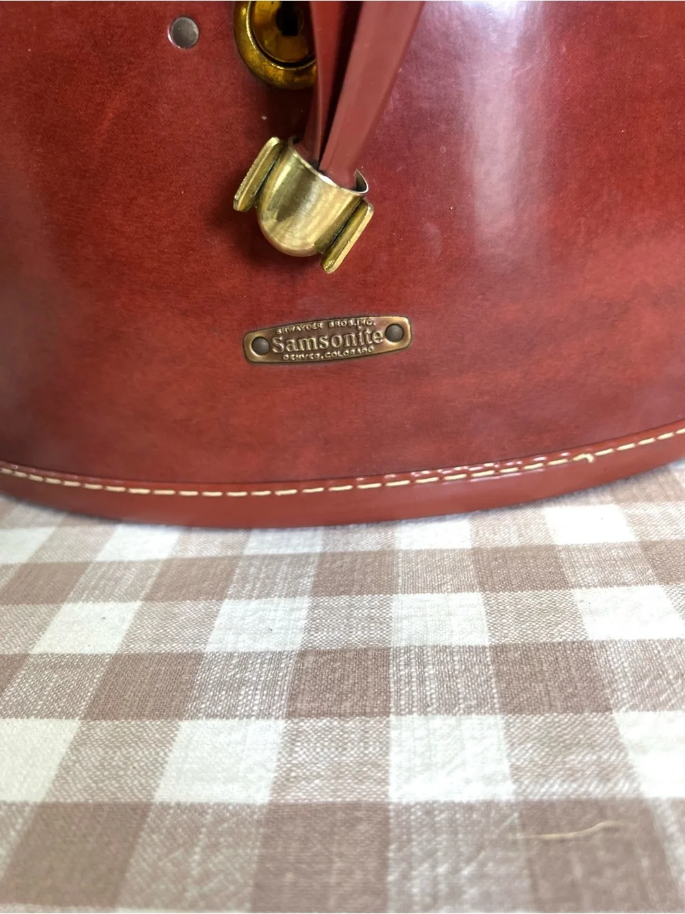 Vintage samsonite luggage traincase hat box suitcase brown retro grandma core